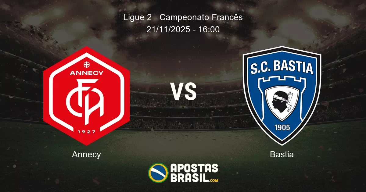Annecy Bastia Ligue 2 Campeonato Francs 21112025 1600
