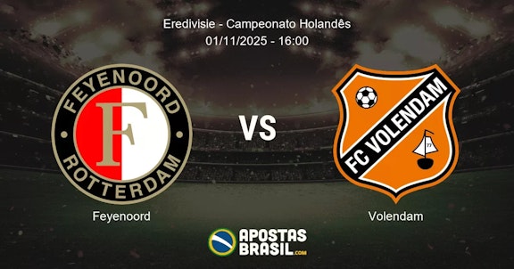 Feyenoord Volendam Eredivisie Campeonato Holands 01112025 1600