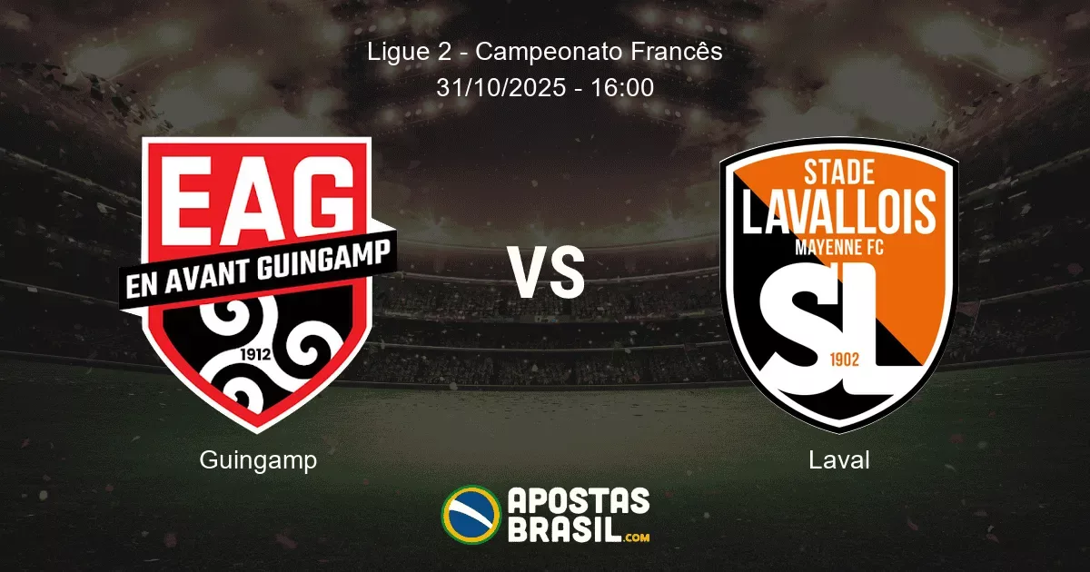 Guingamp Laval Ligue 2 Campeonato Francs 31102025 1600