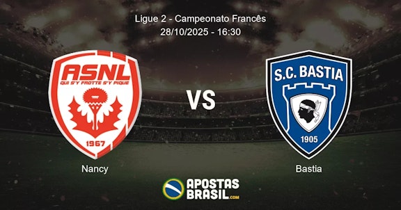 Nancy Bastia Ligue 2 Campeonato Francs 28102025 1630