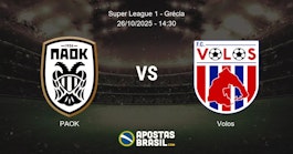 PAOK Volos Super League 1 Grcia 26102025 1430