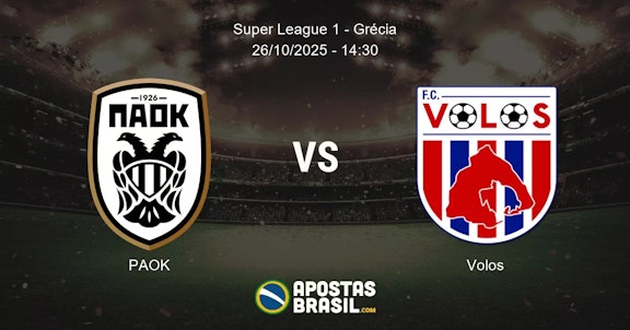 PAOK Volos Super League 1 Grcia 26102025 1430