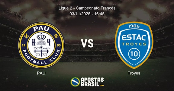 PAU Troyes Ligue 2 Campeonato Francs 03112025 1645