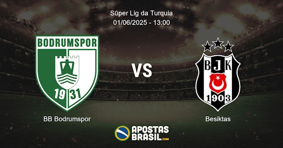 Palpite BB Bodrumspor X Besiktas Super Lig da Turquia 01 06 2025