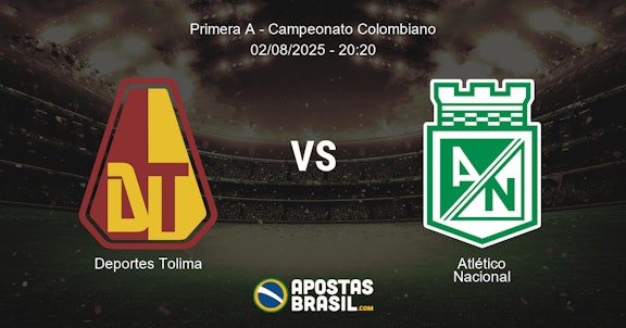 Palpite Deportes Tolima X Atletico Nacional Primera A Campeonato Colombiano 02 08 2025