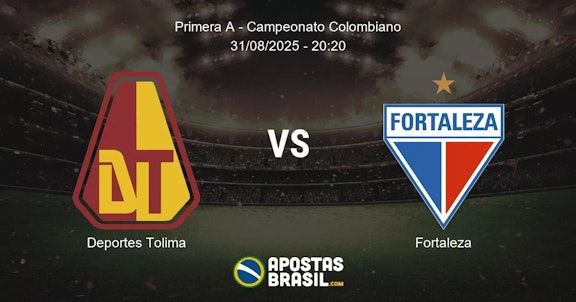 Palpite Deportes Tolima X Fortaleza Primera A Campeonato Colombiano 31 08 2025