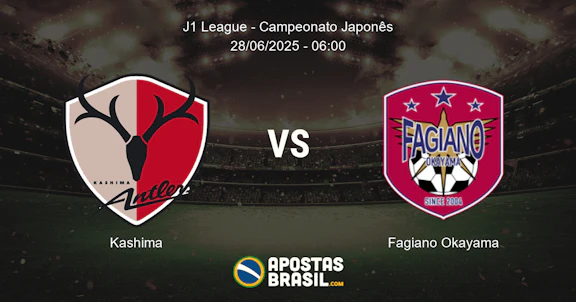 Palpite Kashima X Fagiano Okayama J1 League Campeonato Japones 28 06 2025