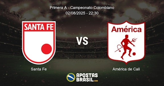 Palpite Santa Fe X America de Cali Primera A Campeonato Colombiano 02 08 2025