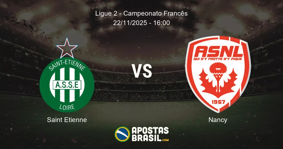 Saint Etienne Nancy Ligue 2 Campeonato Francs 22112025 1600