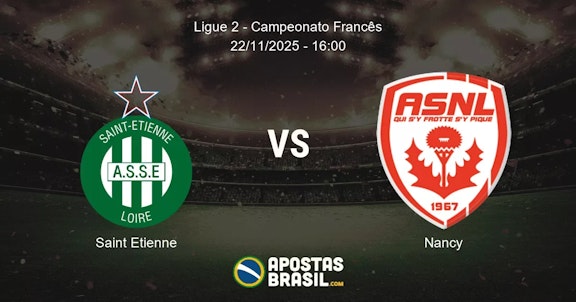 Saint Etienne Nancy Ligue 2 Campeonato Francs 22112025 1600