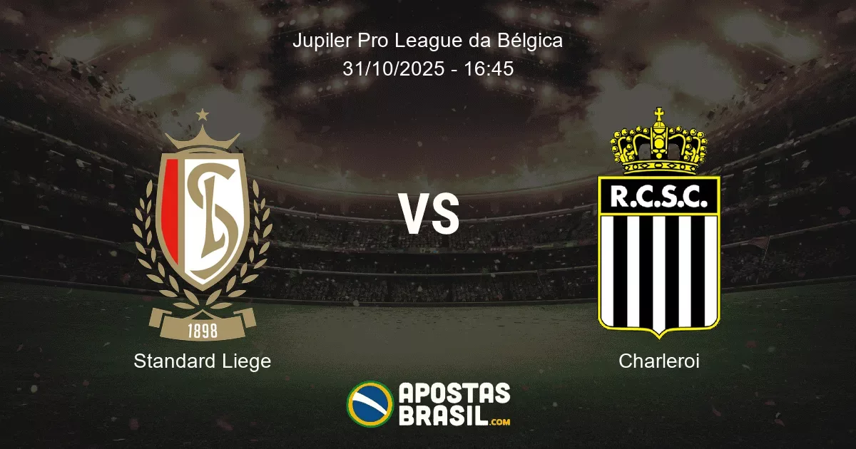 Standard Liege Charleroi Jupiler Pro League da Blgica 31102025 1645