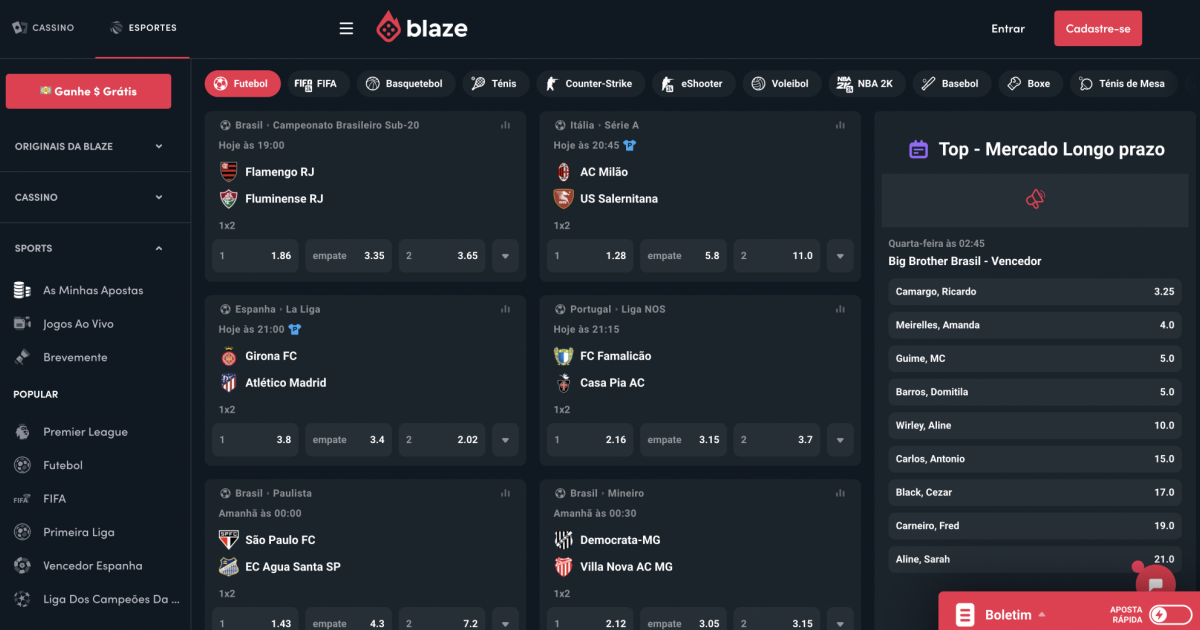 Conheça o Blaze app e aposte nos jogos exclusivos do site