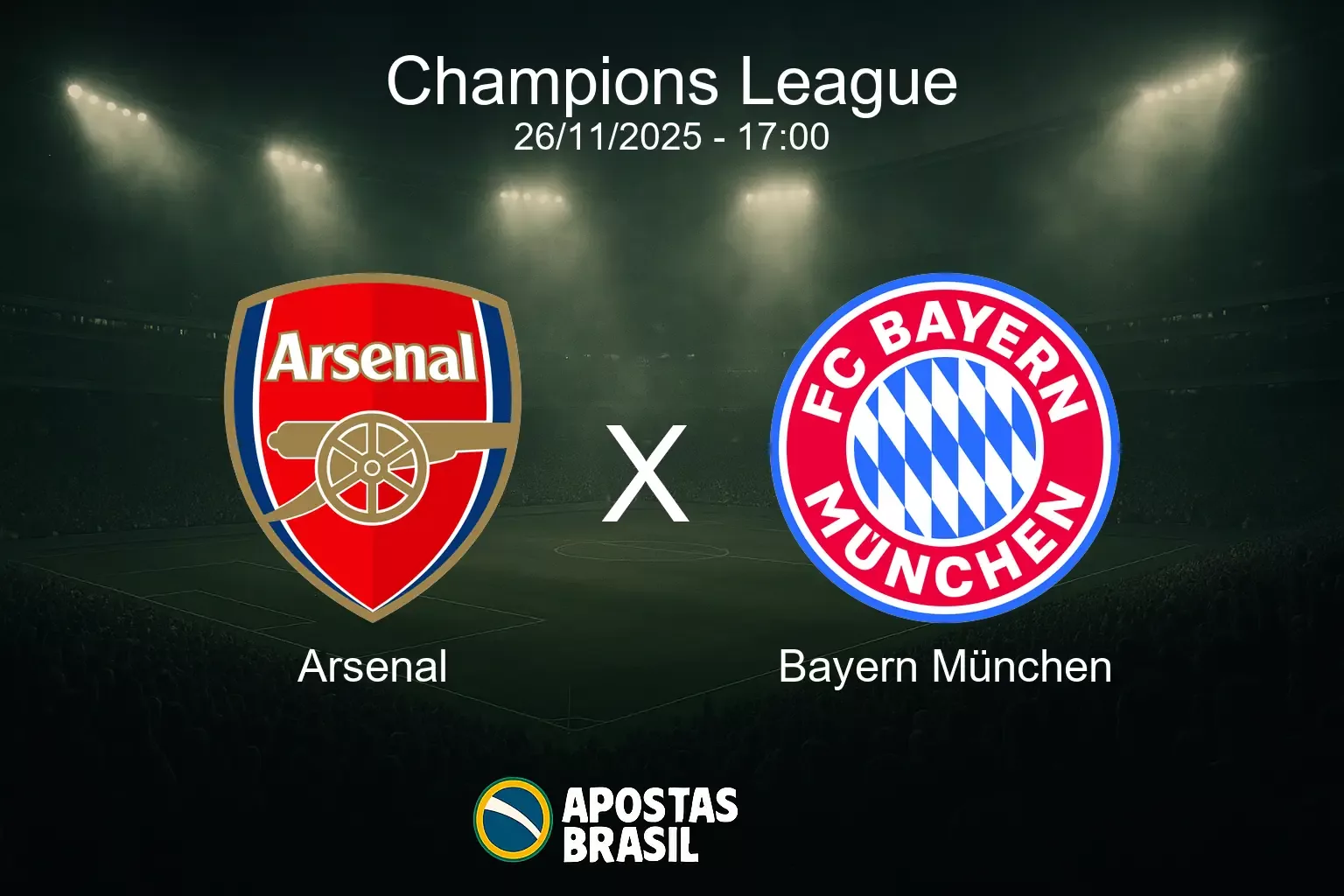 Arsenal x bayern munchen champions league 26 11 2025
