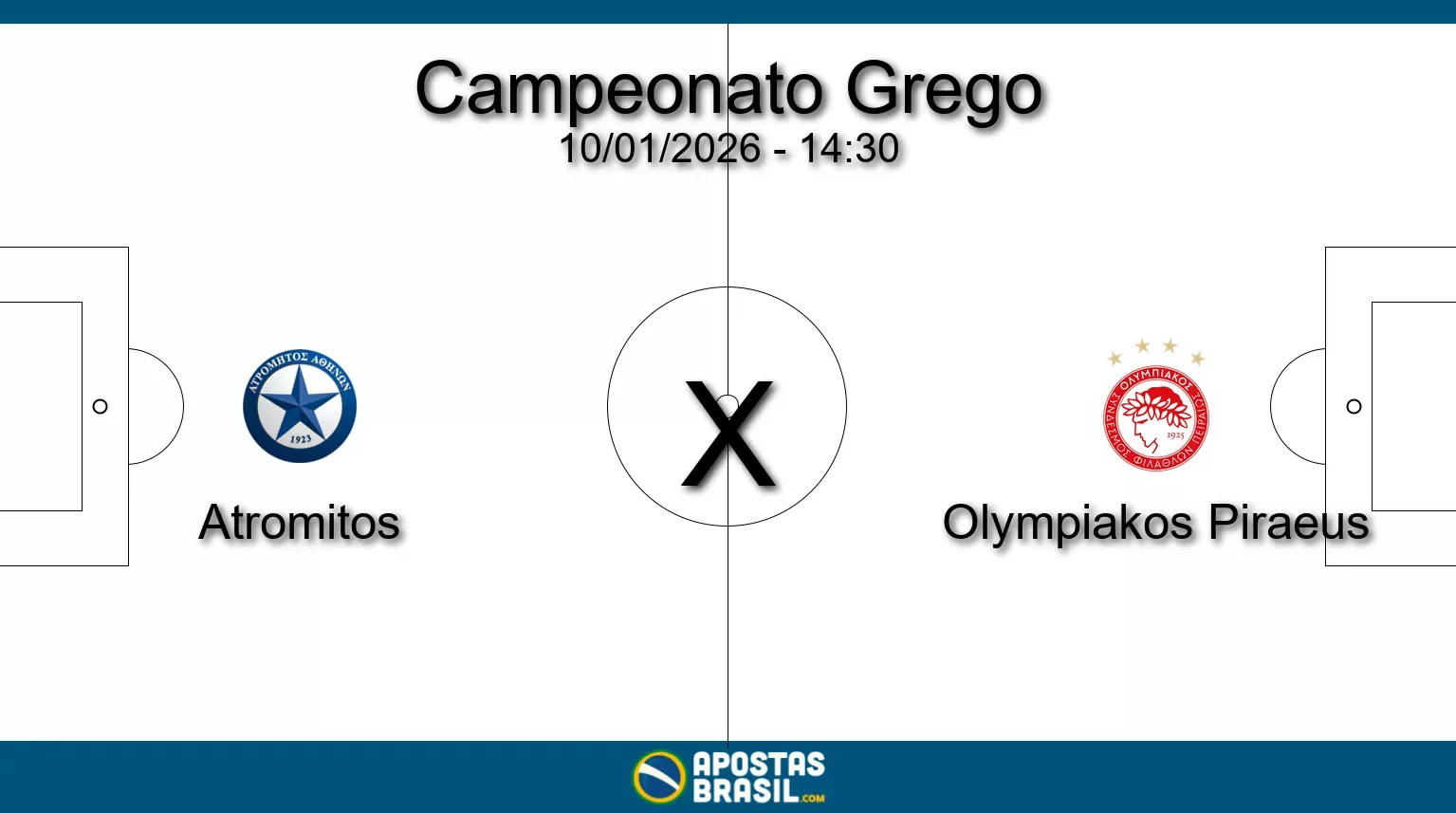 Atromitos x olympiakos piraeus campeonato grego 10 01 2026