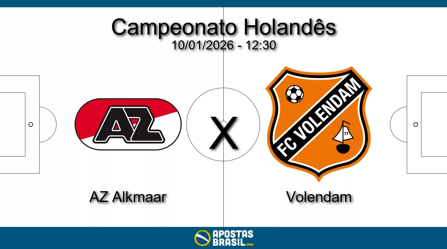Az alkmaar x volendam campeonato holandes 10 01 2026