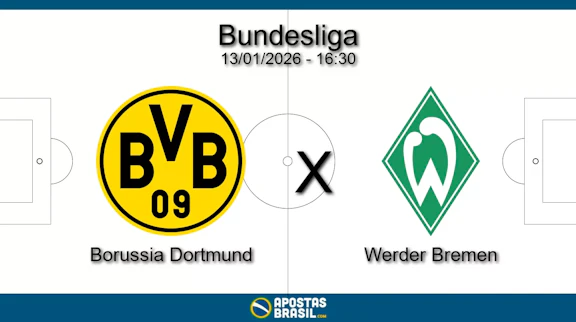 Borussia dortmund x werder bremen bundesliga 13 01 2026