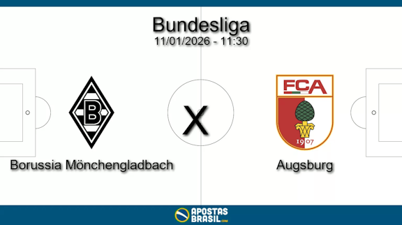 Borussia monchengladbach x augsburg bundesliga 11 01 2026
