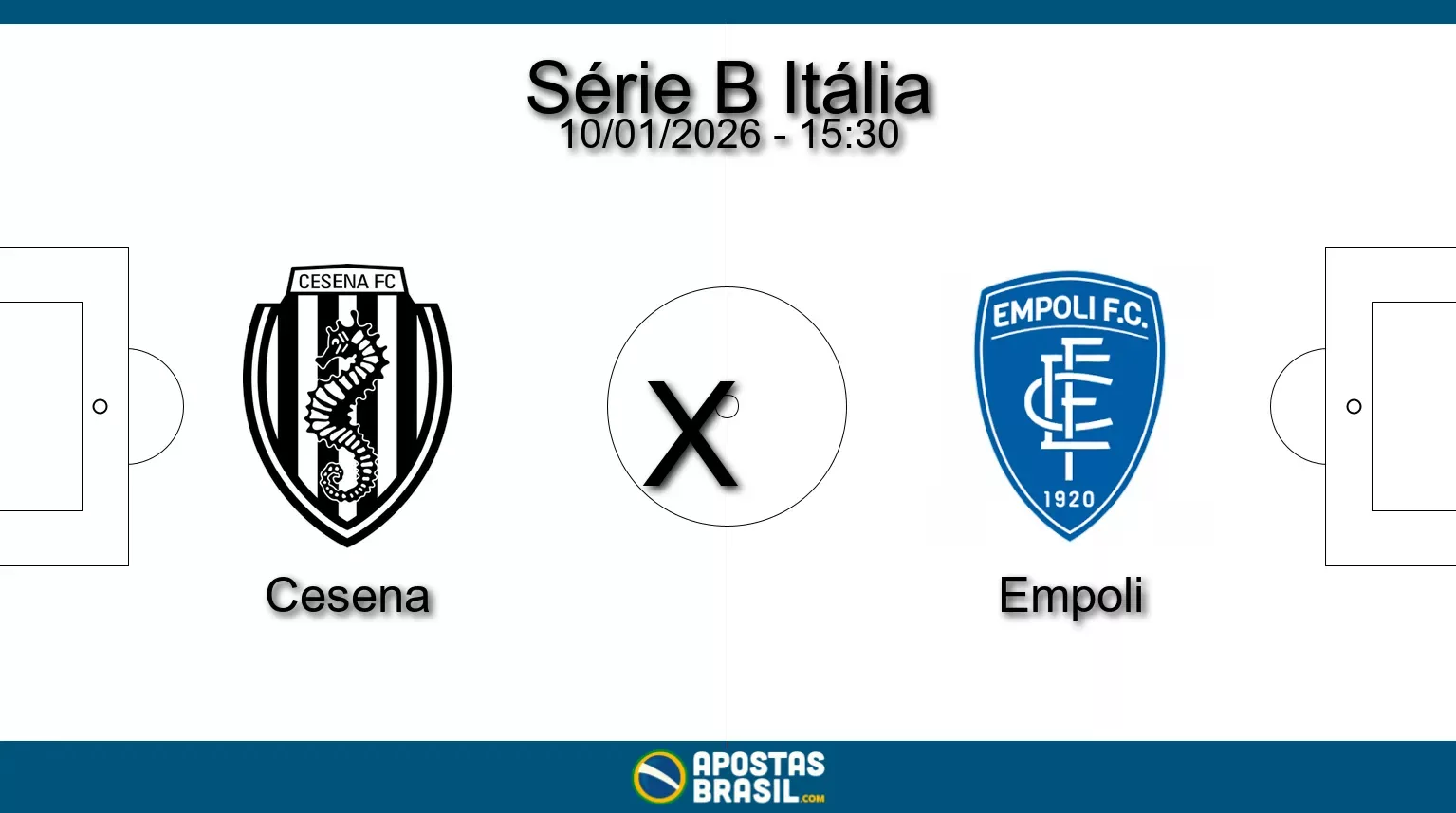 Cesena x empoli serie b italia 10 01 2026