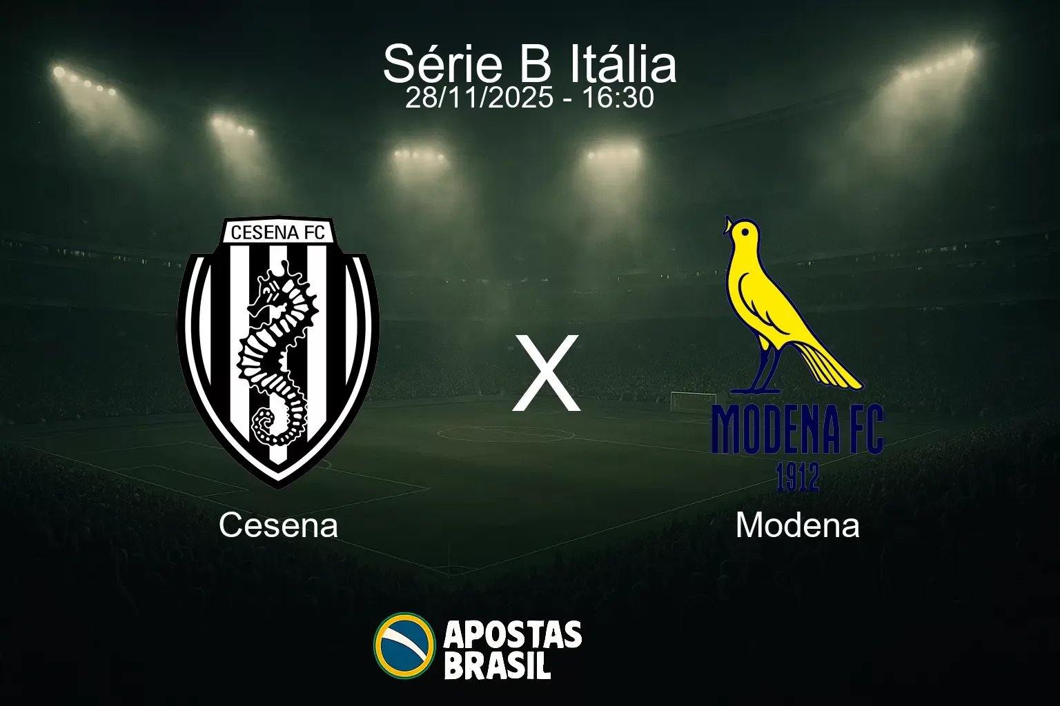 Cesena x modena serie b italia 28 11 2025