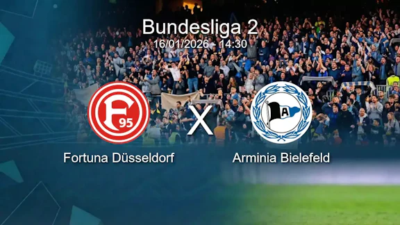 Fortuna dusseldorf x arminia bielefeld bundesliga 2 16 01 2026