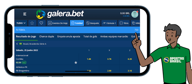 Galerabet nao tem app mas tem site otimizado para celulares