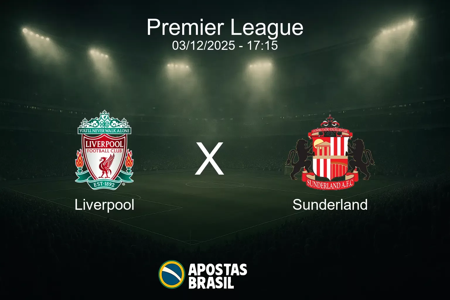 Liverpool x sunderland premier league 03 12 2025