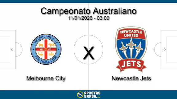 Melbourne city x newcastle jets campeonato australiano 11 01 2026