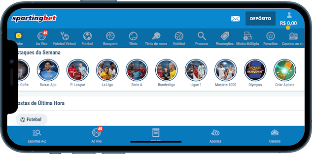 Imagem mostrando a página inicial do site de apostas Sportingbet