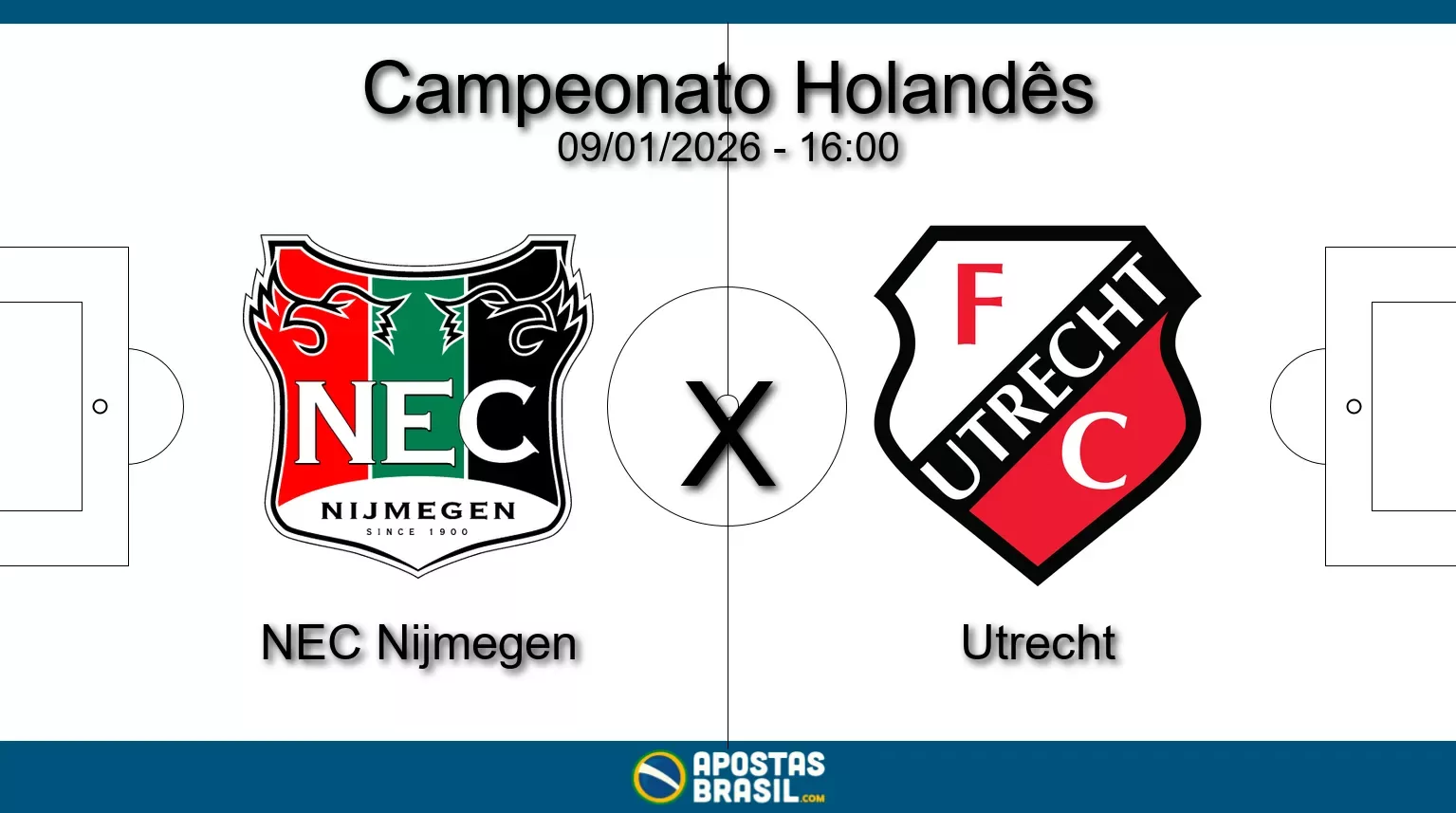 Nec nijmegen x utrecht campeonato holandes 09 01 2026