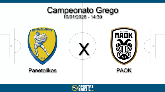 Panetolikos x paok campeonato grego 10 01 2026