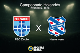 Pec zwolle x heerenveen campeonato holandes 28 11 2025