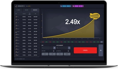 Imagem de um computador mostrando o jogo Zeppelin