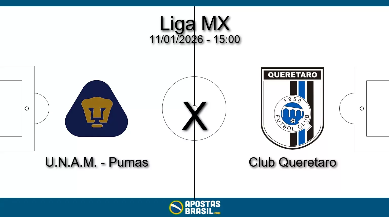 Unam pumas x club queretaro liga mx 11 01 2026