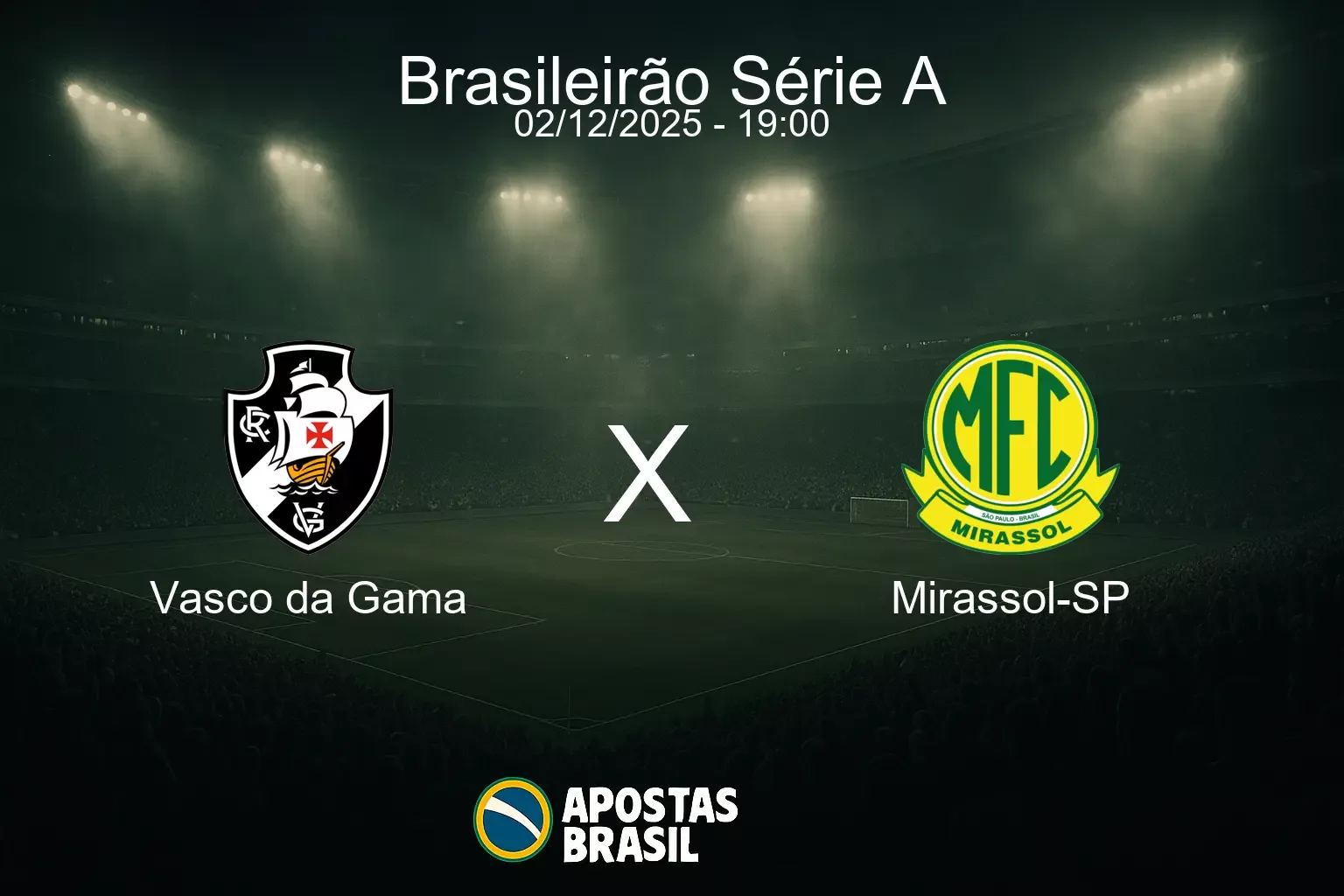 Vasco da gama x mirassol sp brasileirao serie a 02 12 2025