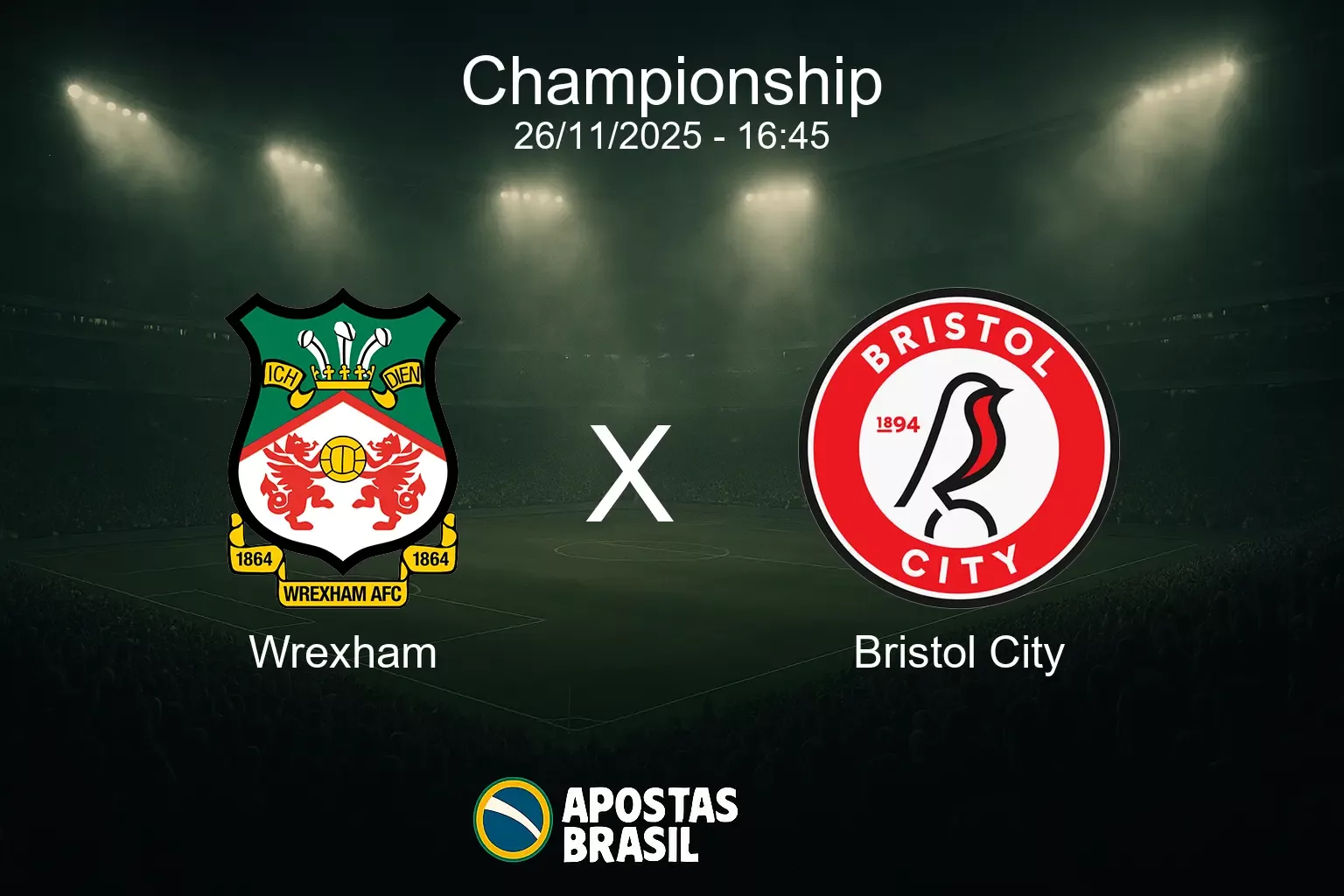 Wrexham x bristol city championship 26 11 2025